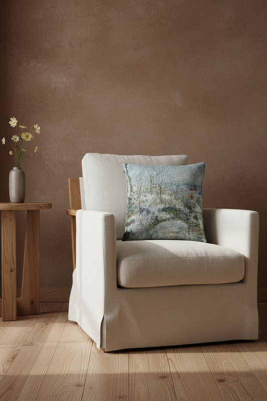 Rabbit Warren at Pontoise, Snow — Pissarro Pillow