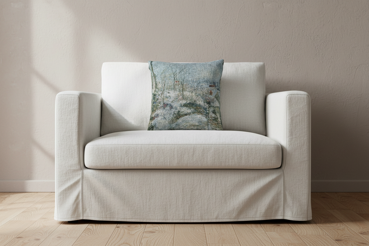 Rabbit Warren at Pontoise, Snow — Pissarro Pillow