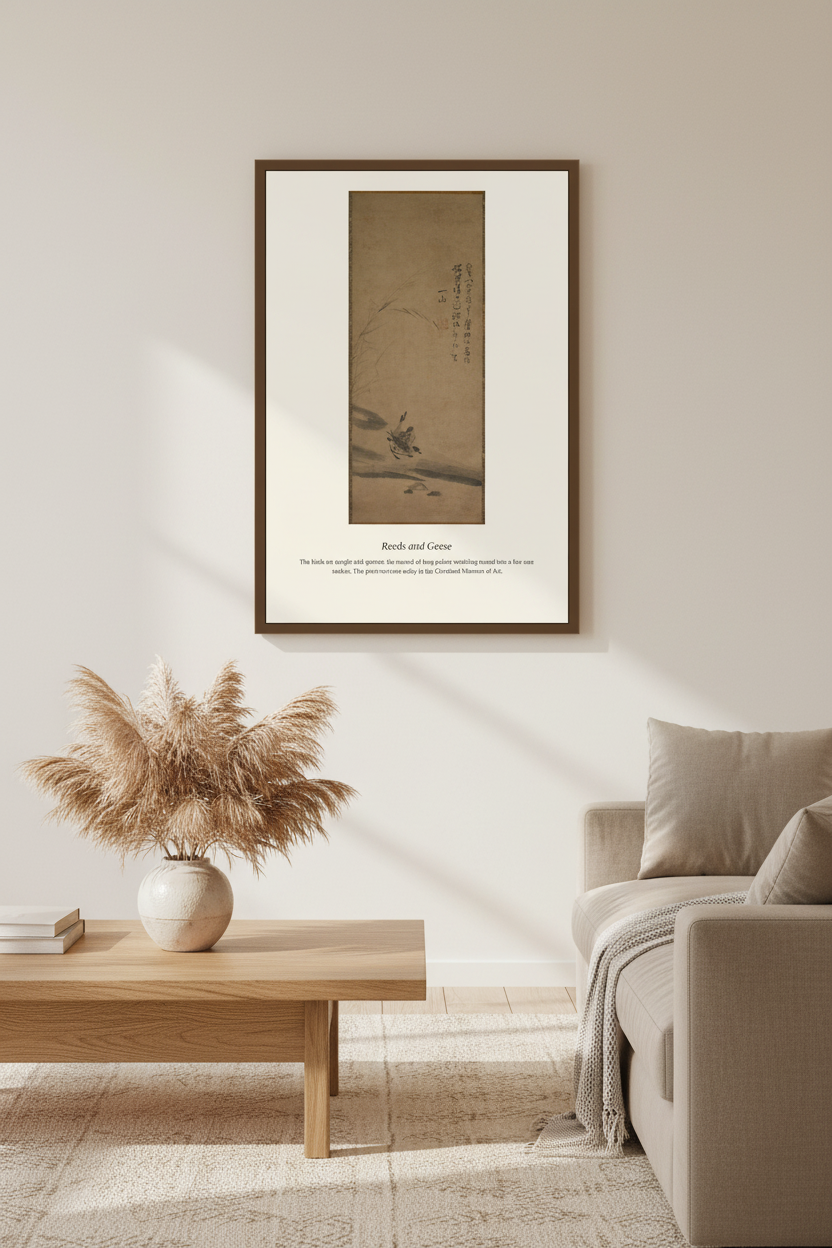 Reeds and Geese — Antique Natural History Print