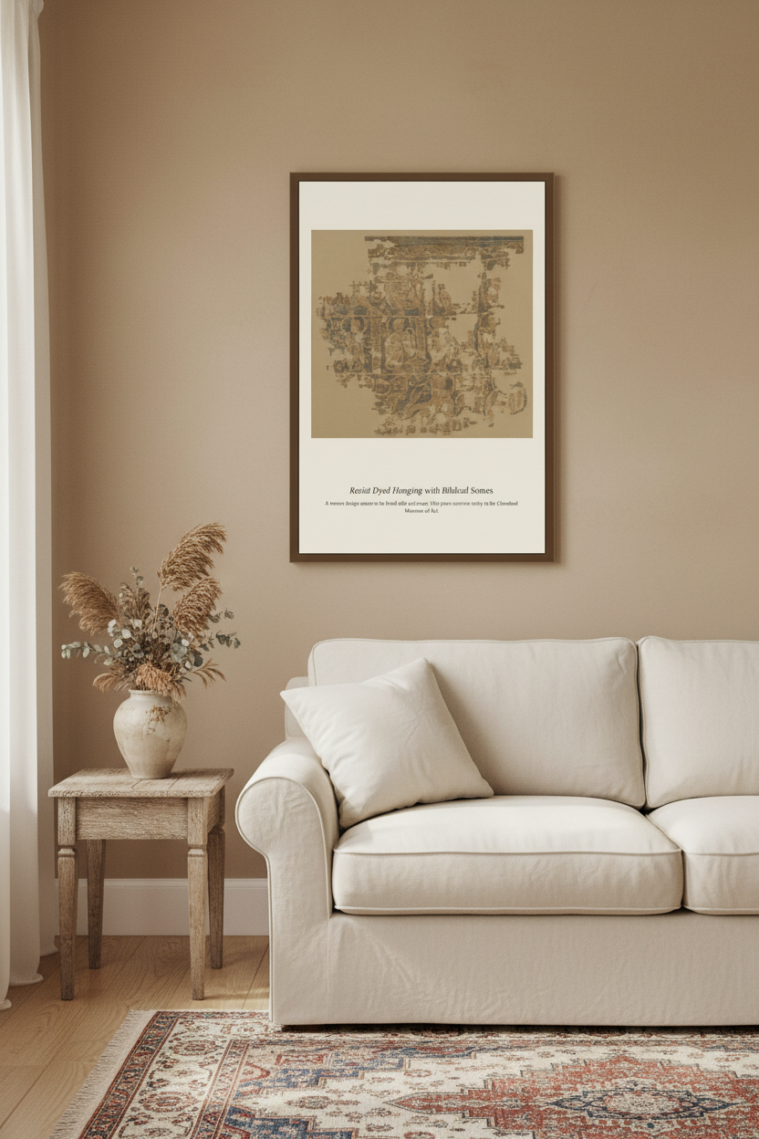 Resist Dyed Hanging with Biblical Scenes — Antique Religious Art Print