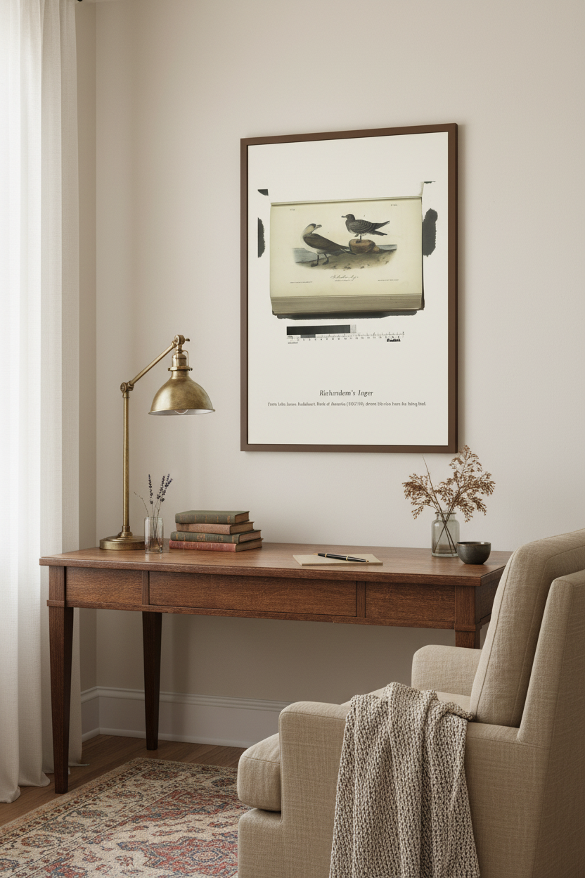 Richardson's Jager. I. Male Adult. II — Antique Bird Print