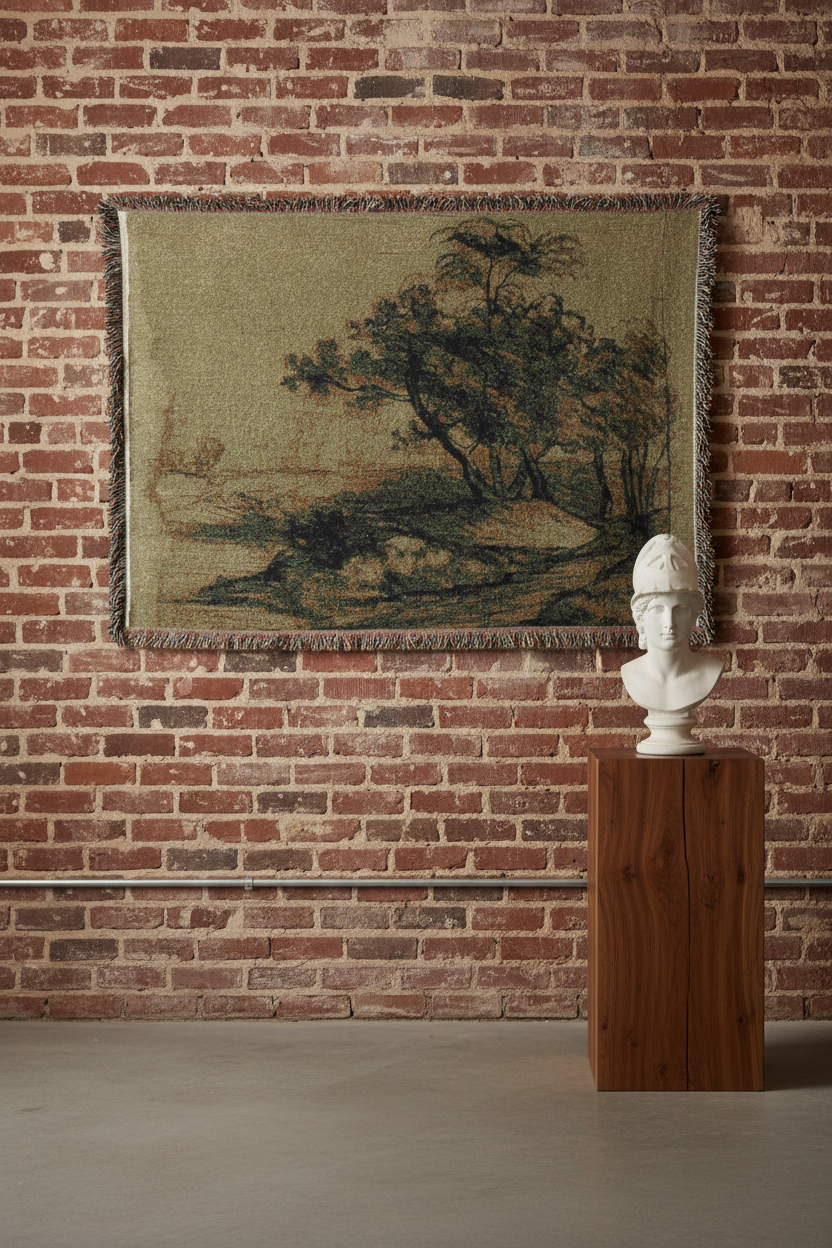 River Bank with Trees — Constable Tapestry Blanket