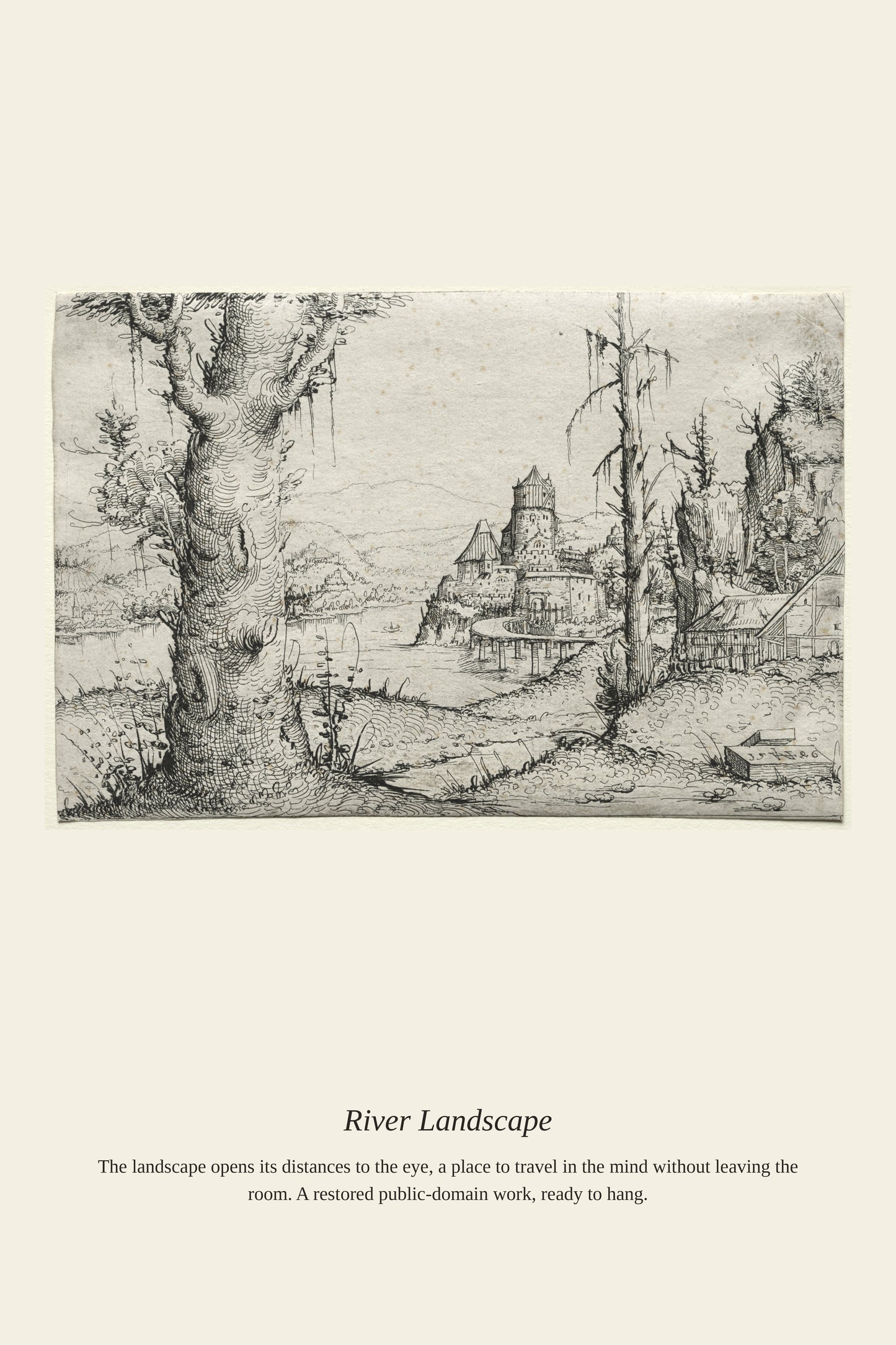 River Landscape (2) - Antique Landscape Print
