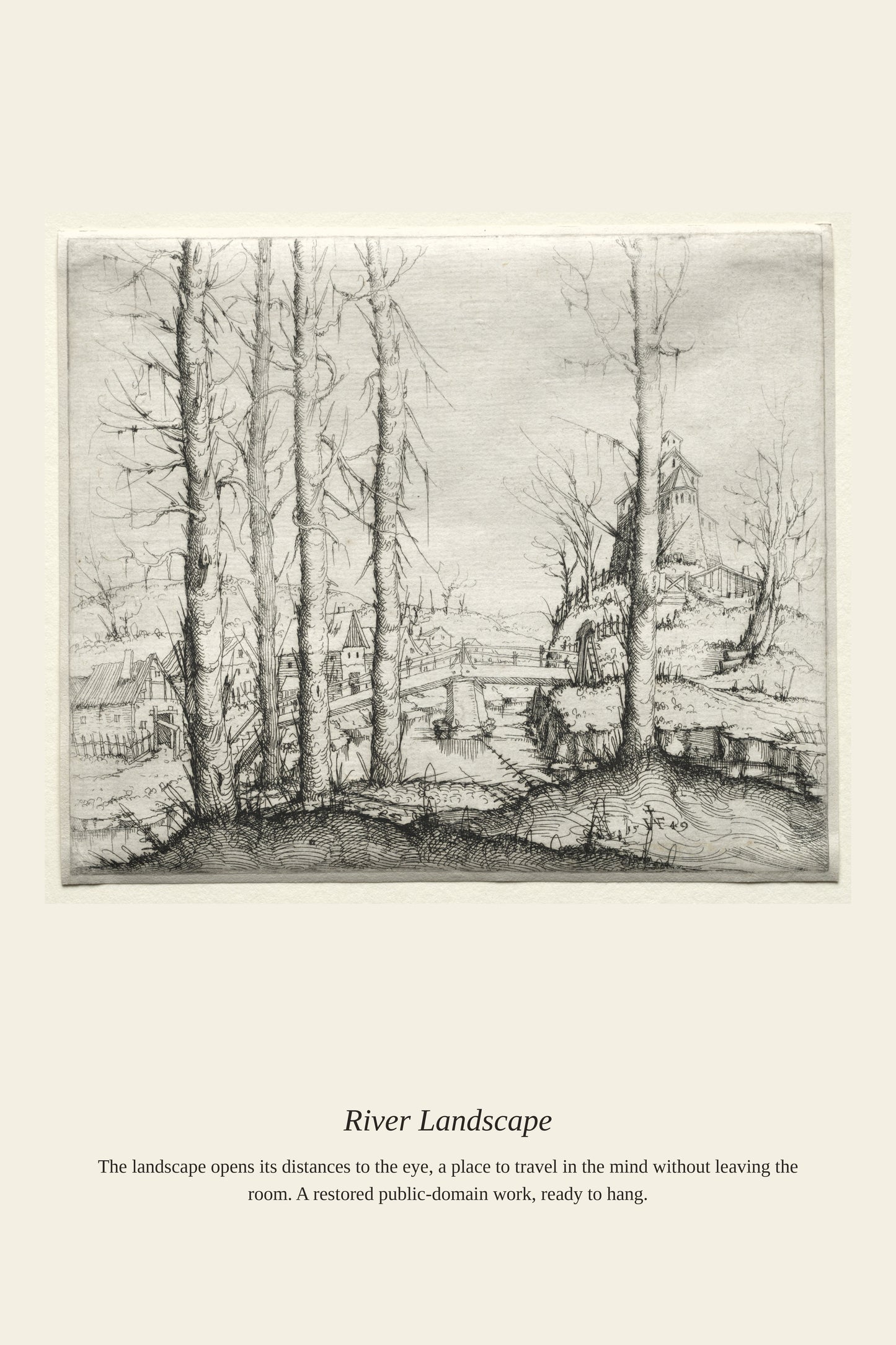 River Landscape (3) - Antique Landscape Print