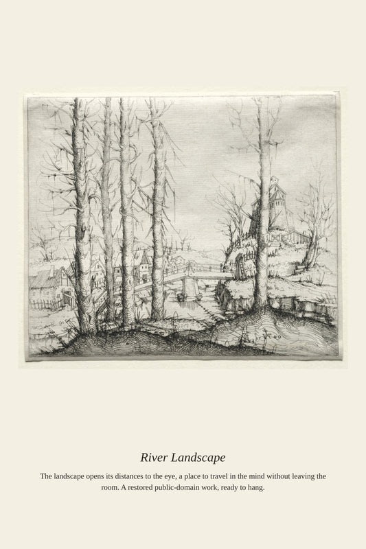 River Landscape (3) - Antique Landscape Print