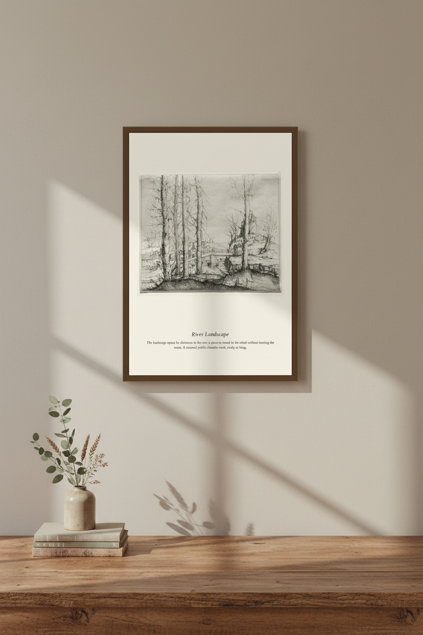 River Landscape (3) — Antique Landscape Print