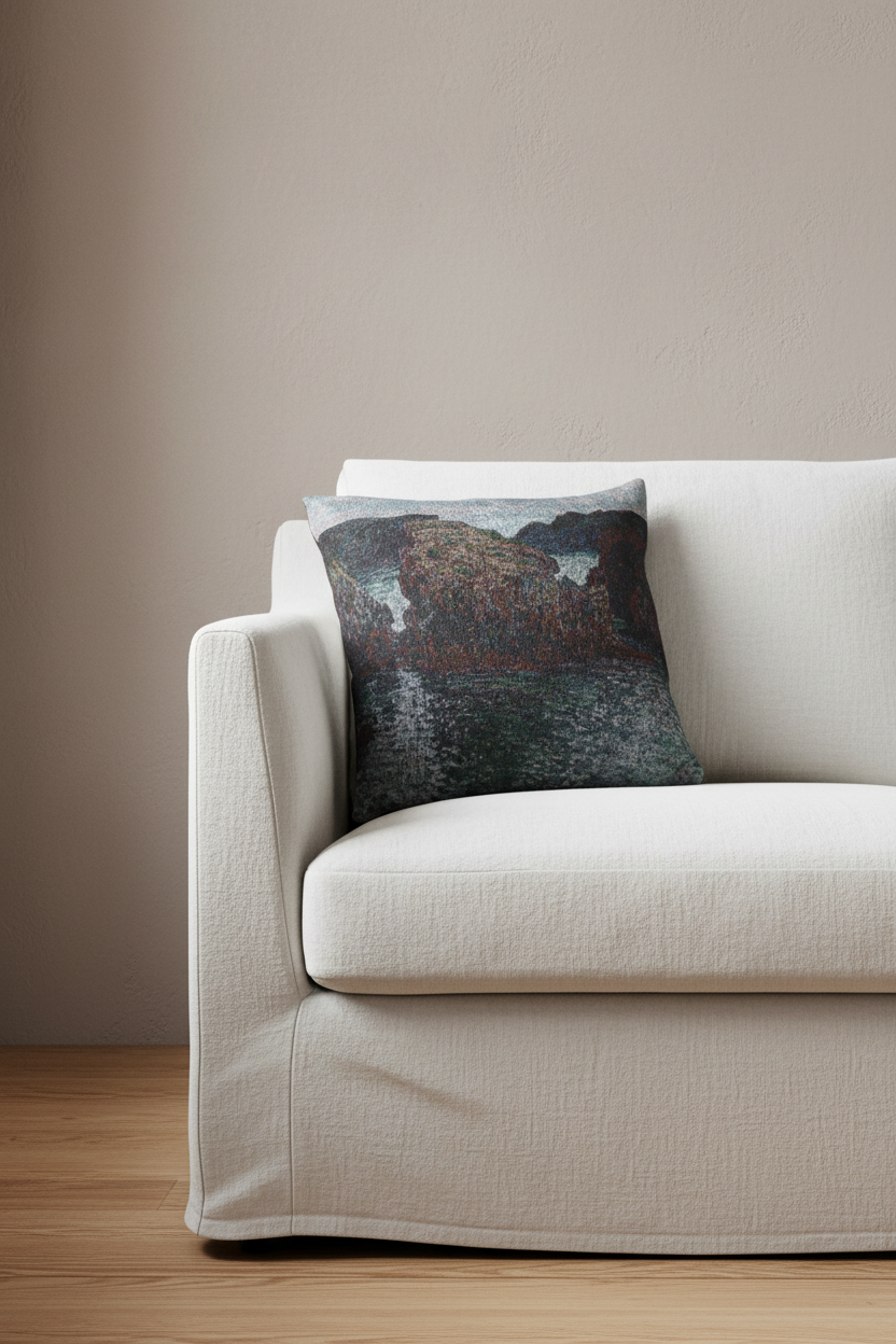 Rocks at Port-Goulphar, Belle-Île — Monet Pillow