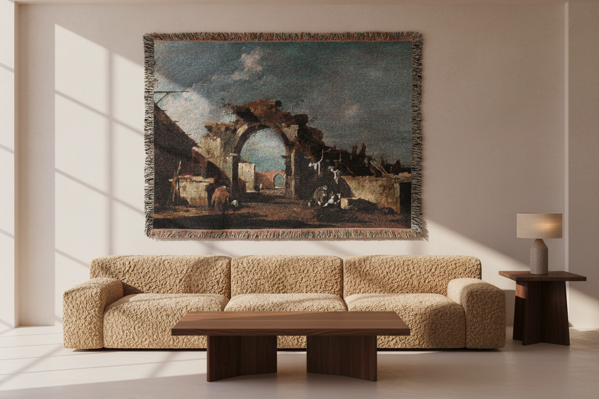 Ruined Archway — Guardi Tapestry Blanket