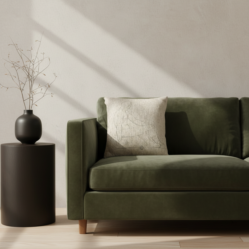 Seated Male Nude (style of David) Pillow