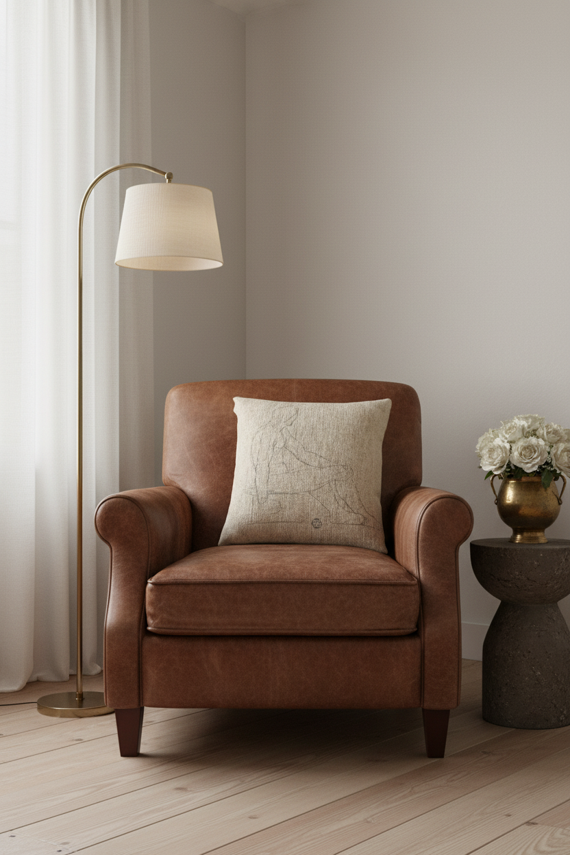 Seated Male Nude (style of David) Pillow