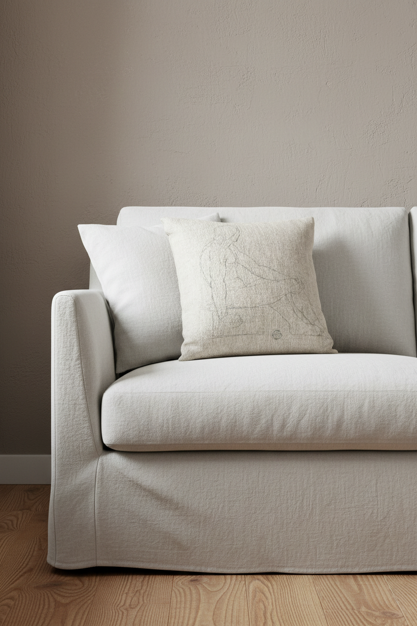 Seated Male Nude (style of David) Pillow