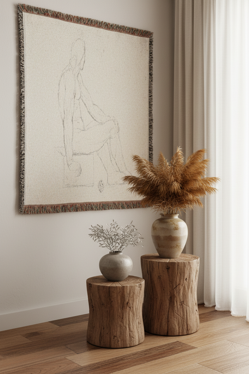 Seated Male Nude (style of David) Tapestry Blanket