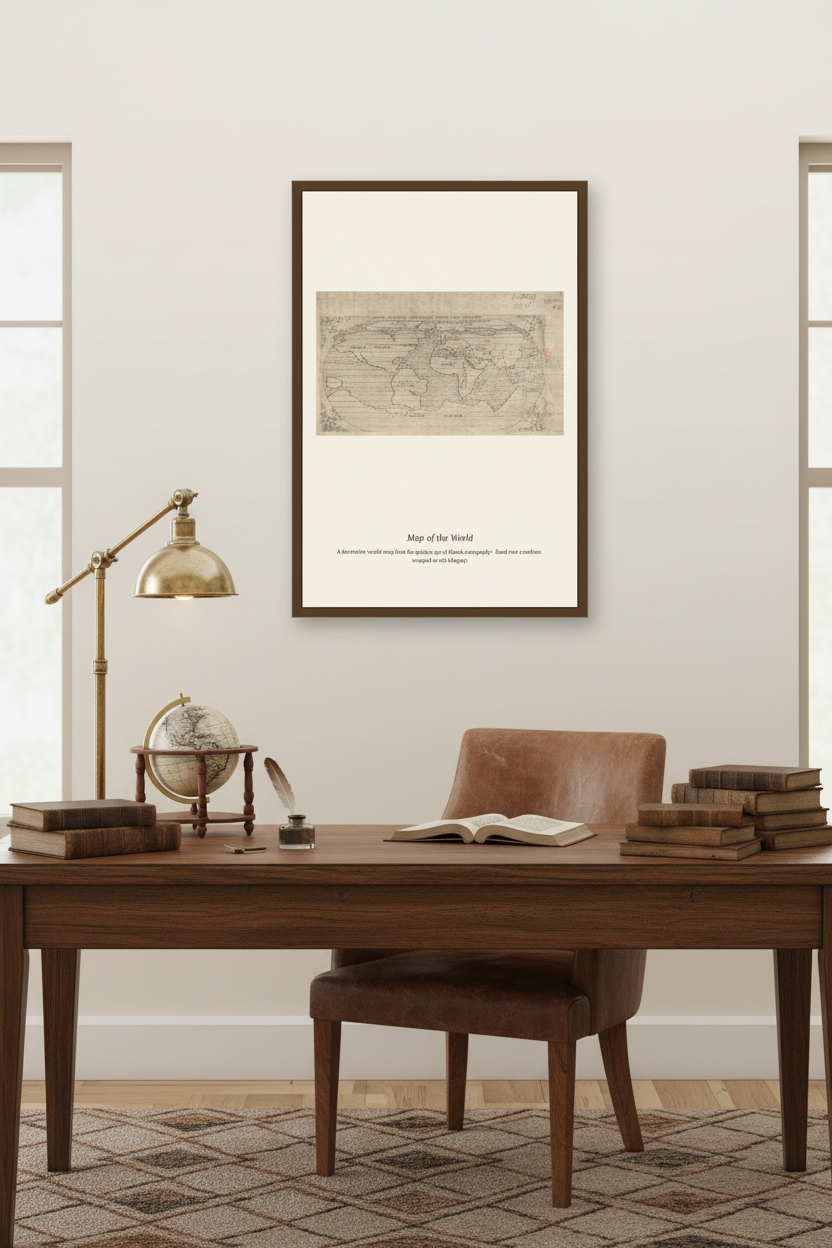 The Principal Parts of the Whole World — Antique World Map Print