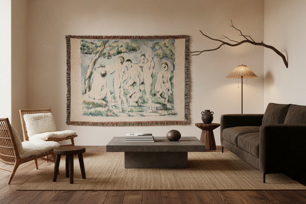 Small Bathers — Cézanne Tapestry Blanket