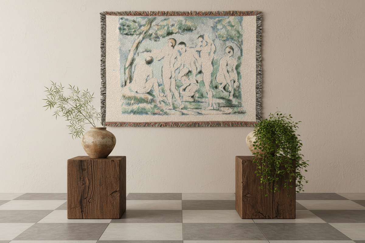 Small Bathers — Cézanne Tapestry Blanket