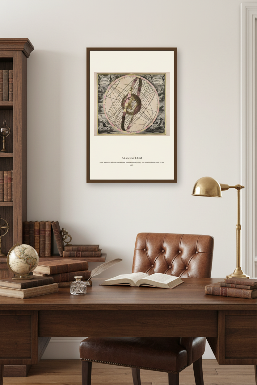 The Spiral Revolution of the Sun — Antique World Map Print