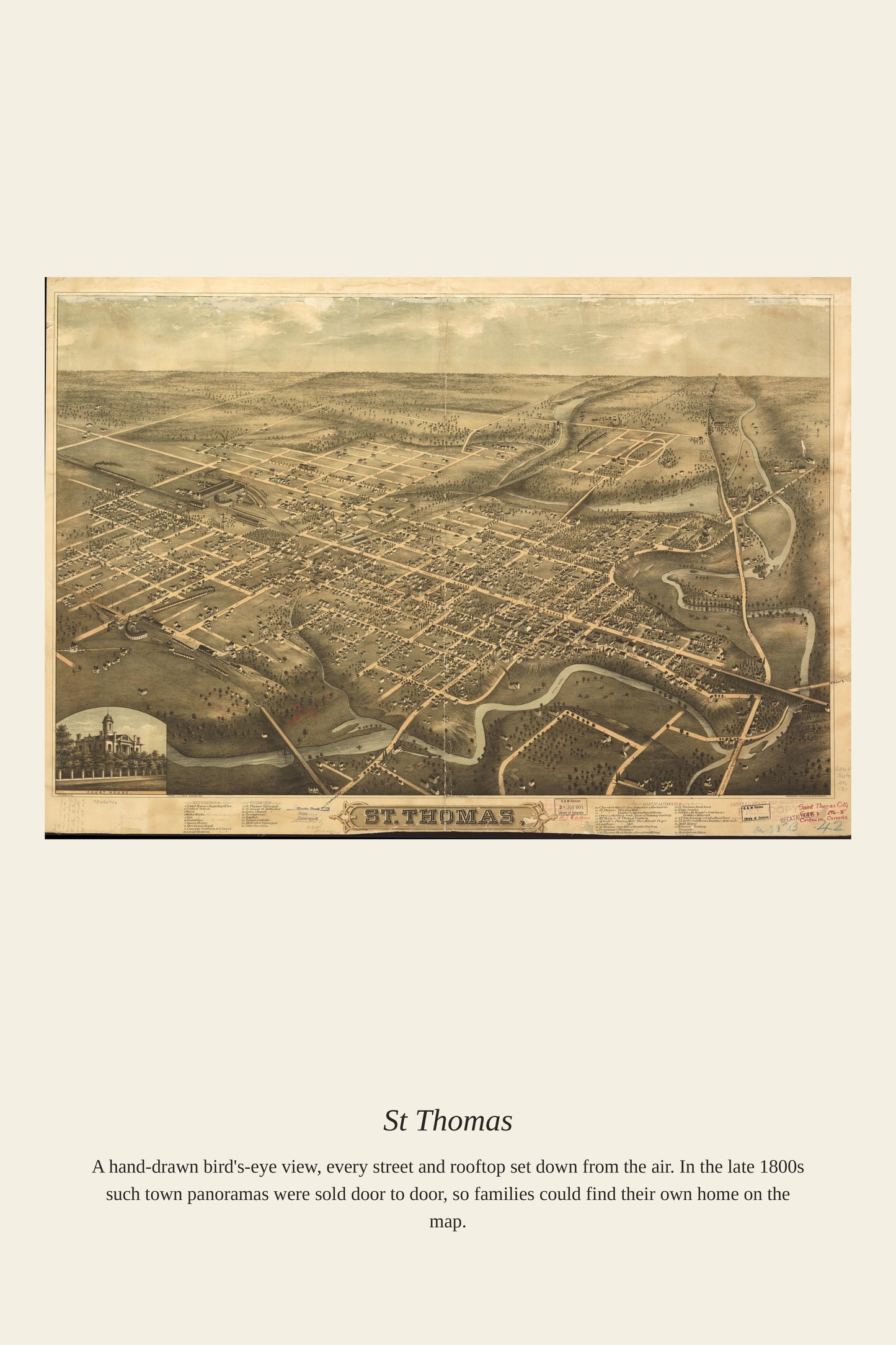St Thomas - Antique Map Print
