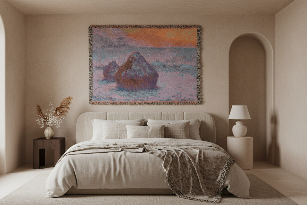 Stacks of Wheat — Monet Tapestry Blanket