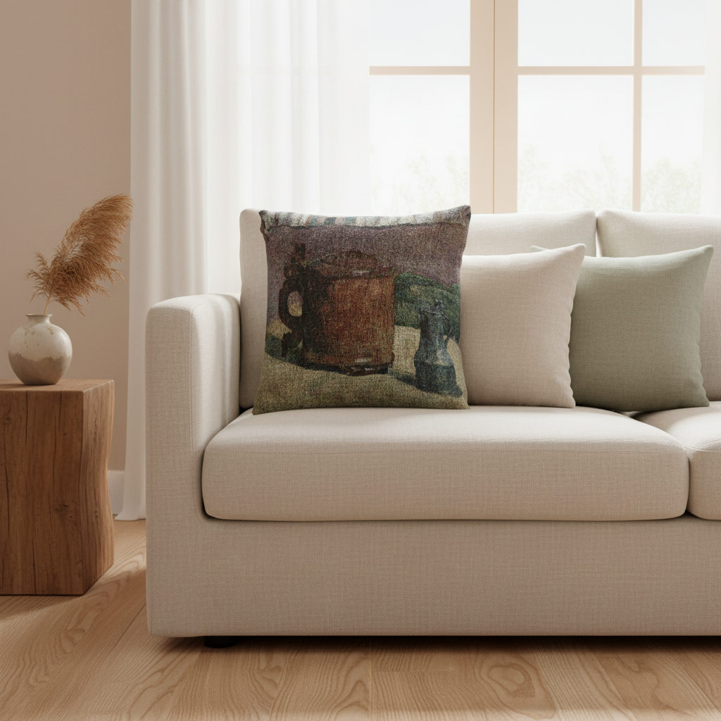 Still Life Wood Tankard and Metal Pitcher — Gauguin Pillow