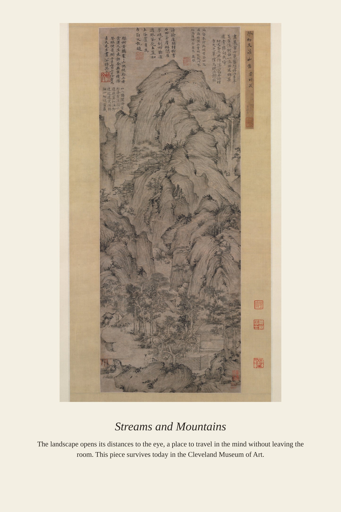 Streams and Mountains - Antique Landscape Print