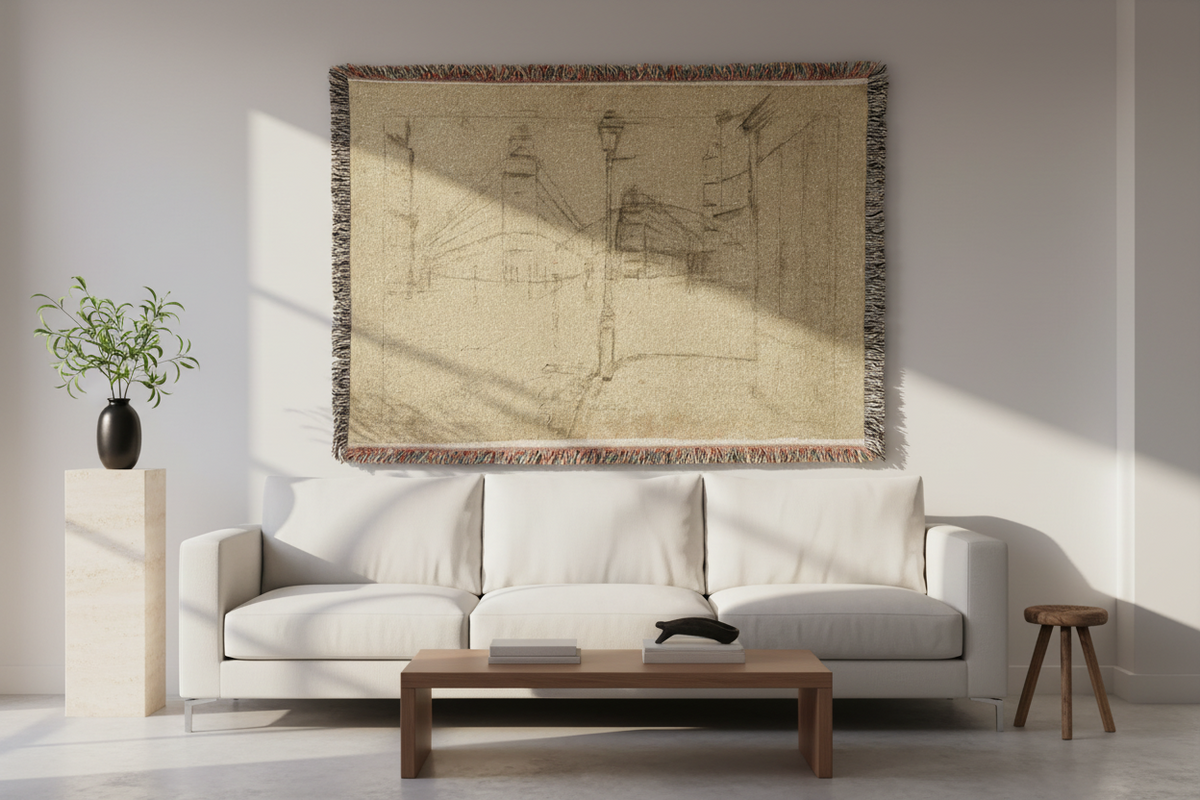 Study for Paris Street — Caillebotte Tapestry Blanket