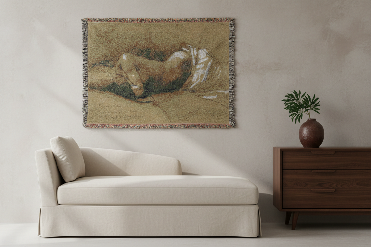 Study of a Sleeping Woman — De Chavannes Tapestry Blanket