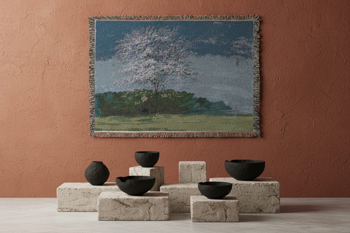 Study of a Tree in Bloom — Turner Tapestry Blanket