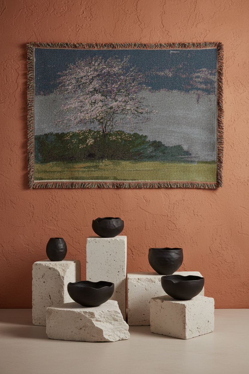 Study of a Tree in Bloom — Turner Tapestry Blanket