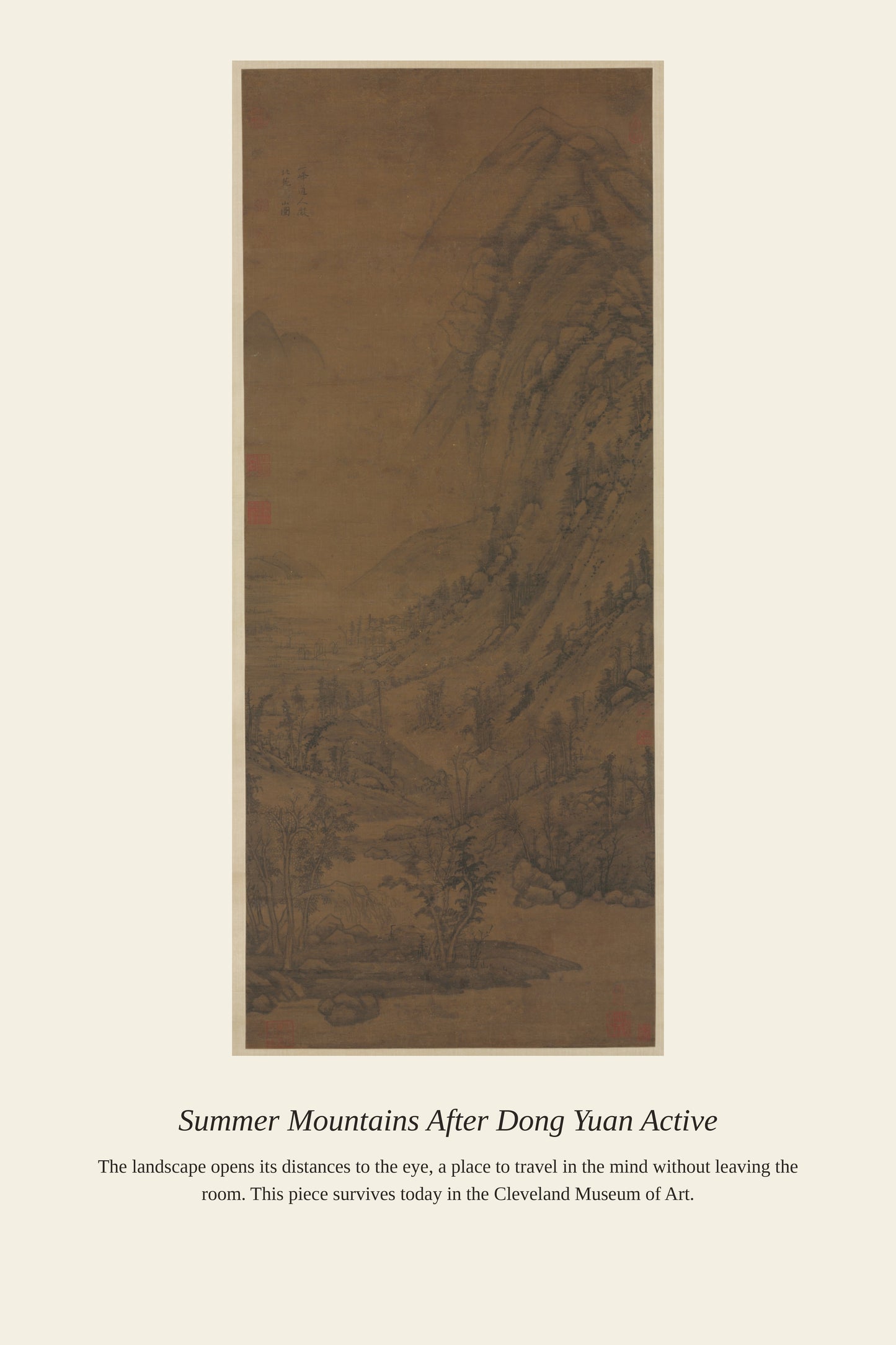 Summer Mountains After Dong Yuan Active - Antique Landscape Print