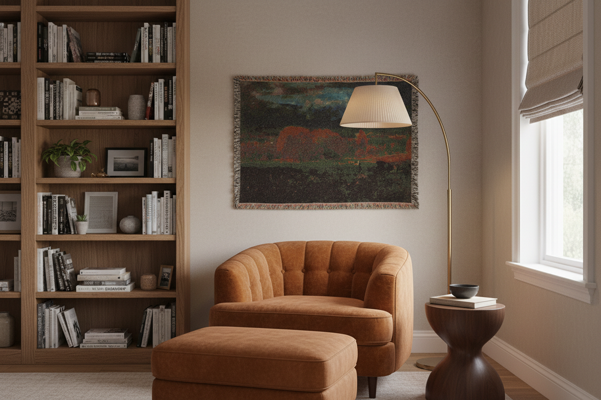 Sunlit Valley — Inness Tapestry Blanket