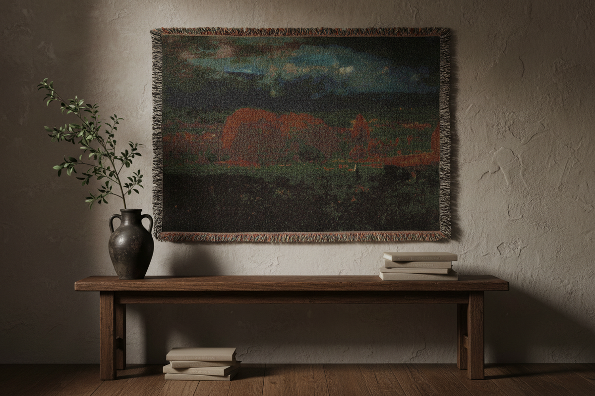 Sunlit Valley — Inness Tapestry Blanket