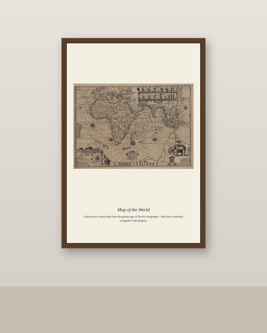 Tabula Itineraria Octo Navium Ductore Jacobs antique art print shown framed on a wall in a styled room
