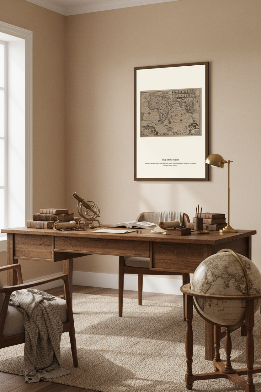 Itinerary Map of the Eight Ships — Antique Art Print