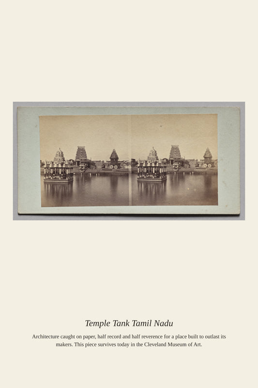 Temple Tank Tamil Nadu - Antique Architectural Print