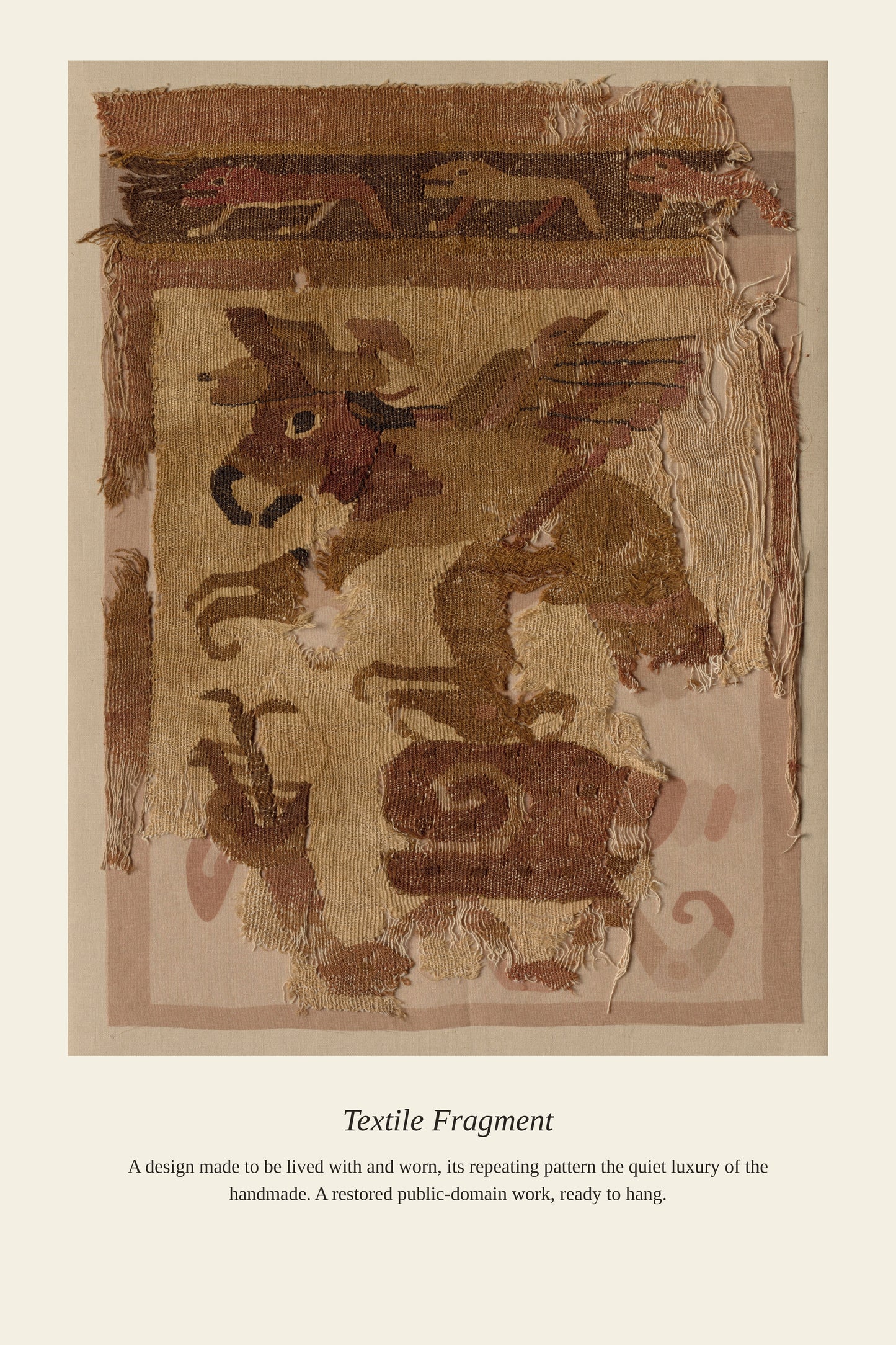 Textile Fragment - Antique Textile Print