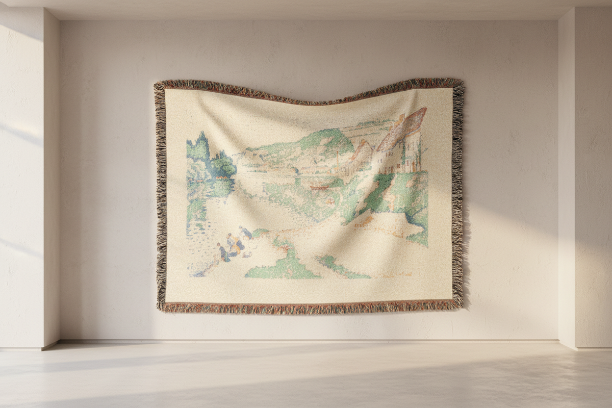 The Andelys — Signac Tapestry Blanket