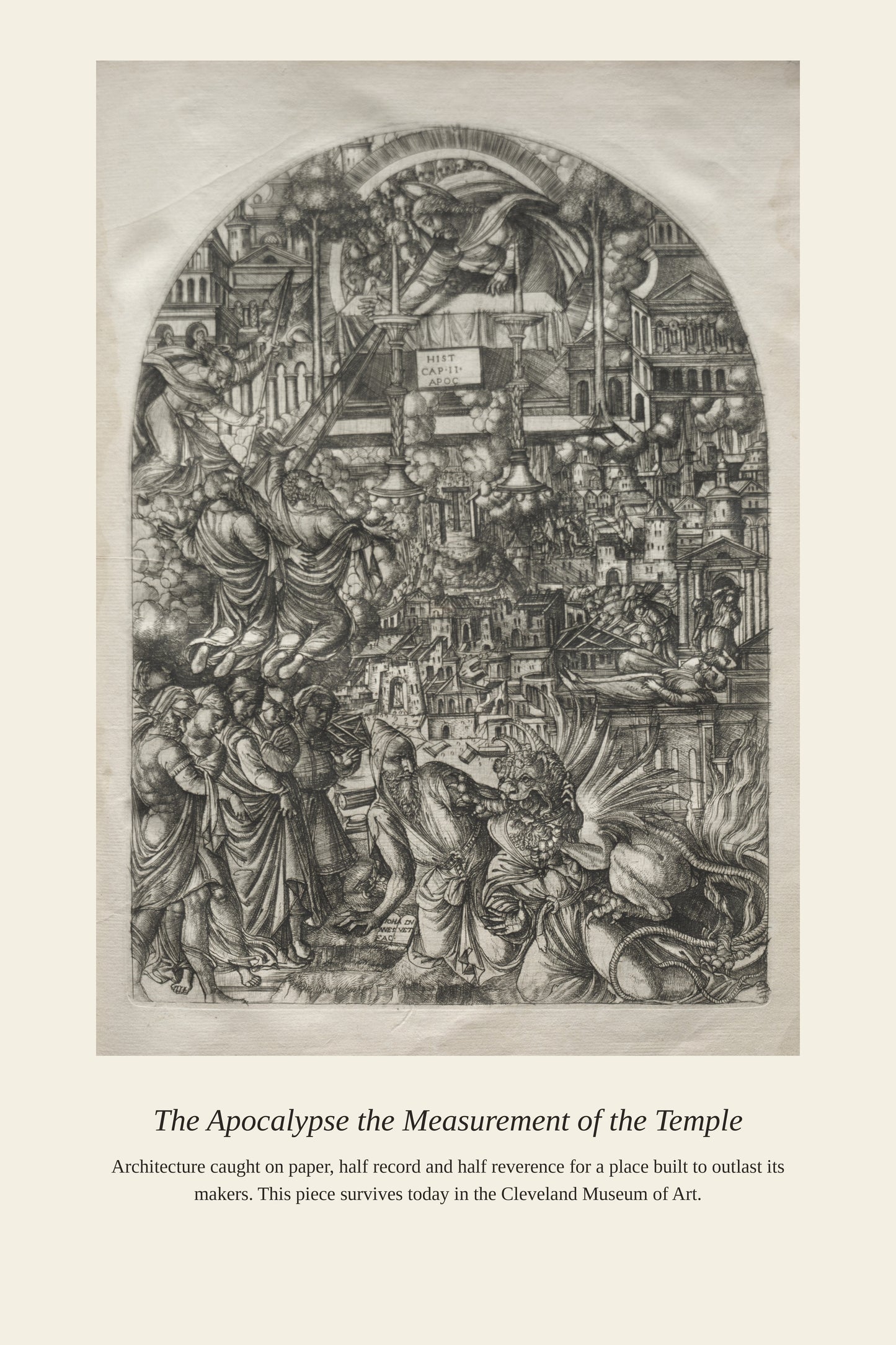 The Apocalypse the Measurement - Antique Architectural Print