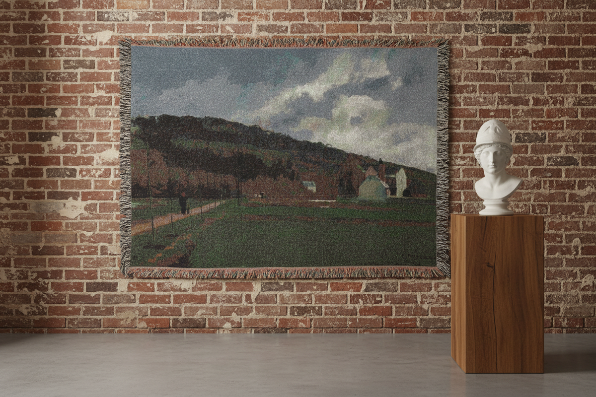 The Banks of the Marne in Winter — Pissarro Tapestry Blanket