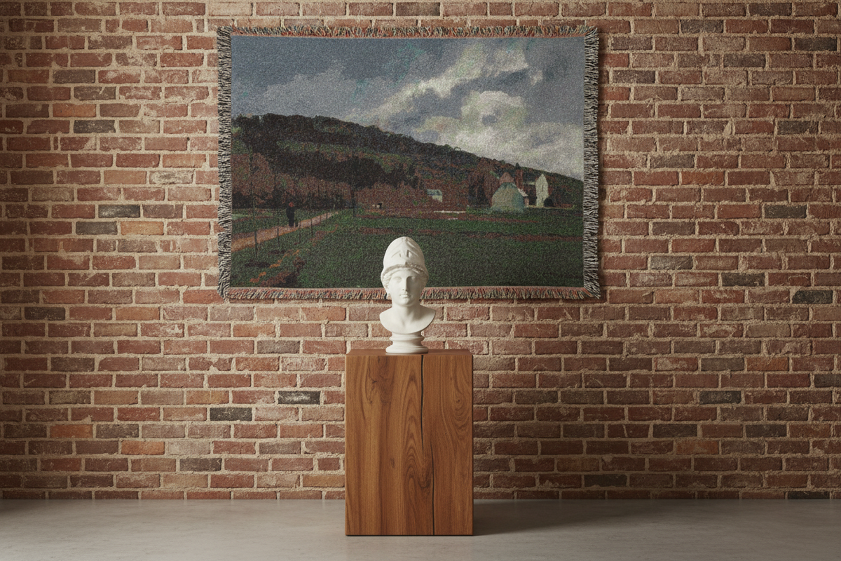 The Banks of the Marne in Winter — Pissarro Tapestry Blanket