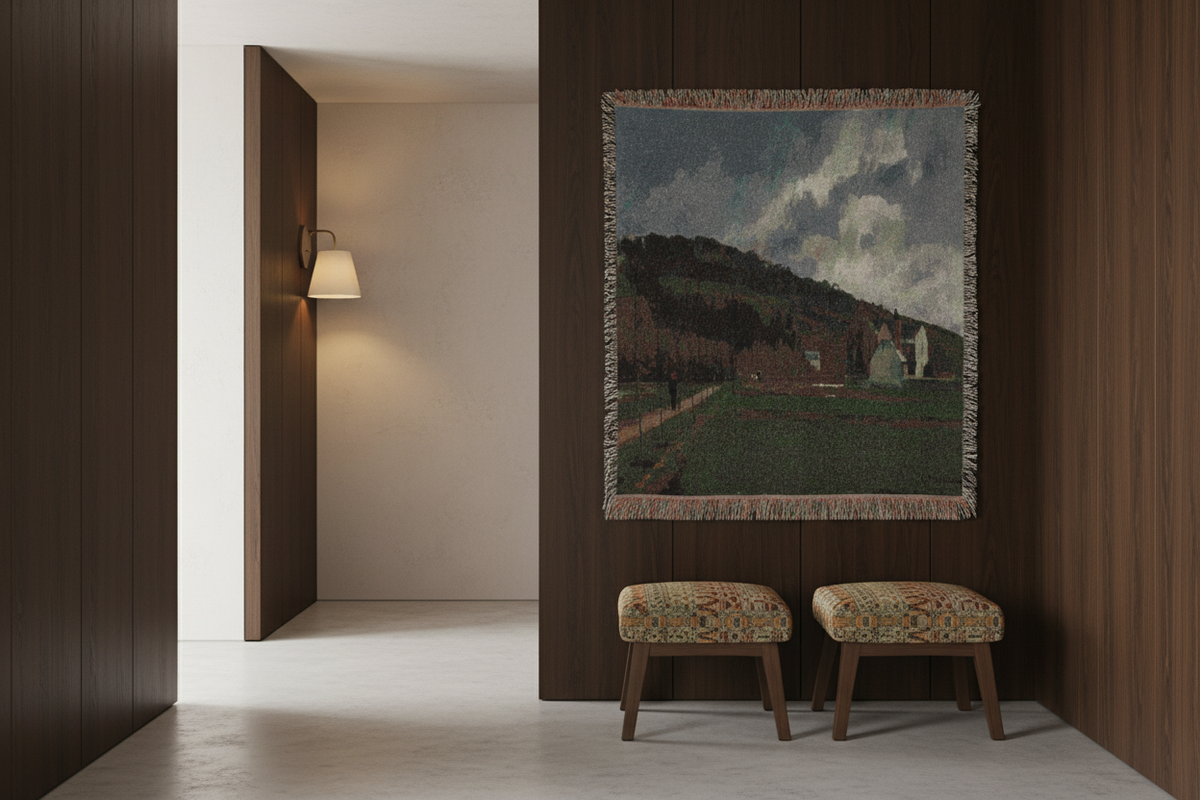 The Banks of the Marne in Winter — Pissarro Tapestry Blanket