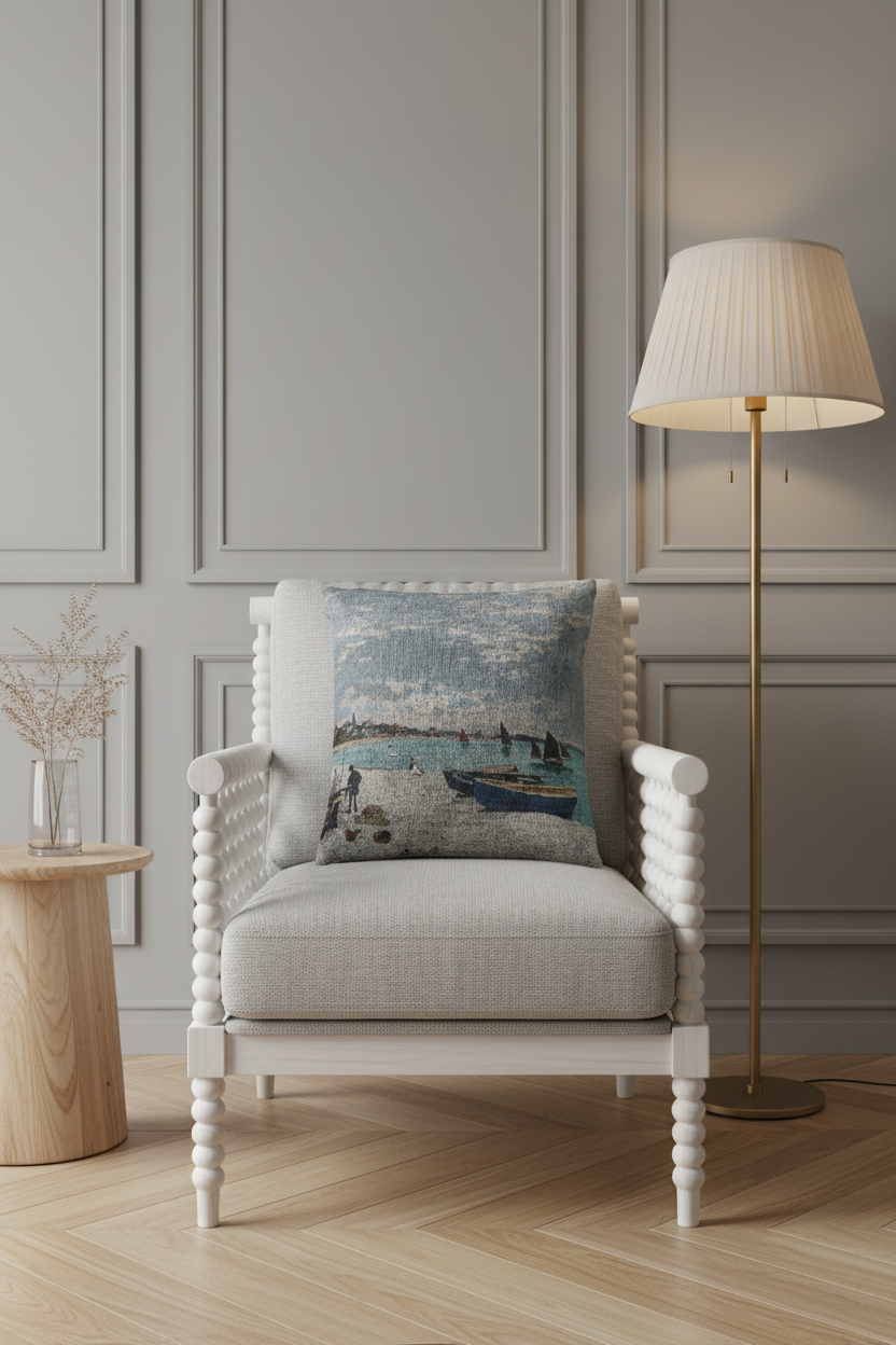 The Beach at Sainte-Adresse — Monet Pillow