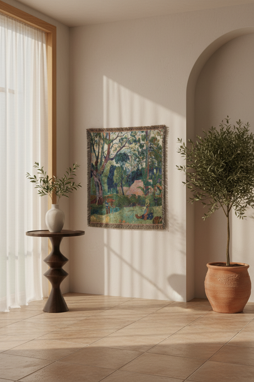 The Big Tree — Gauguin Tapestry Blanket