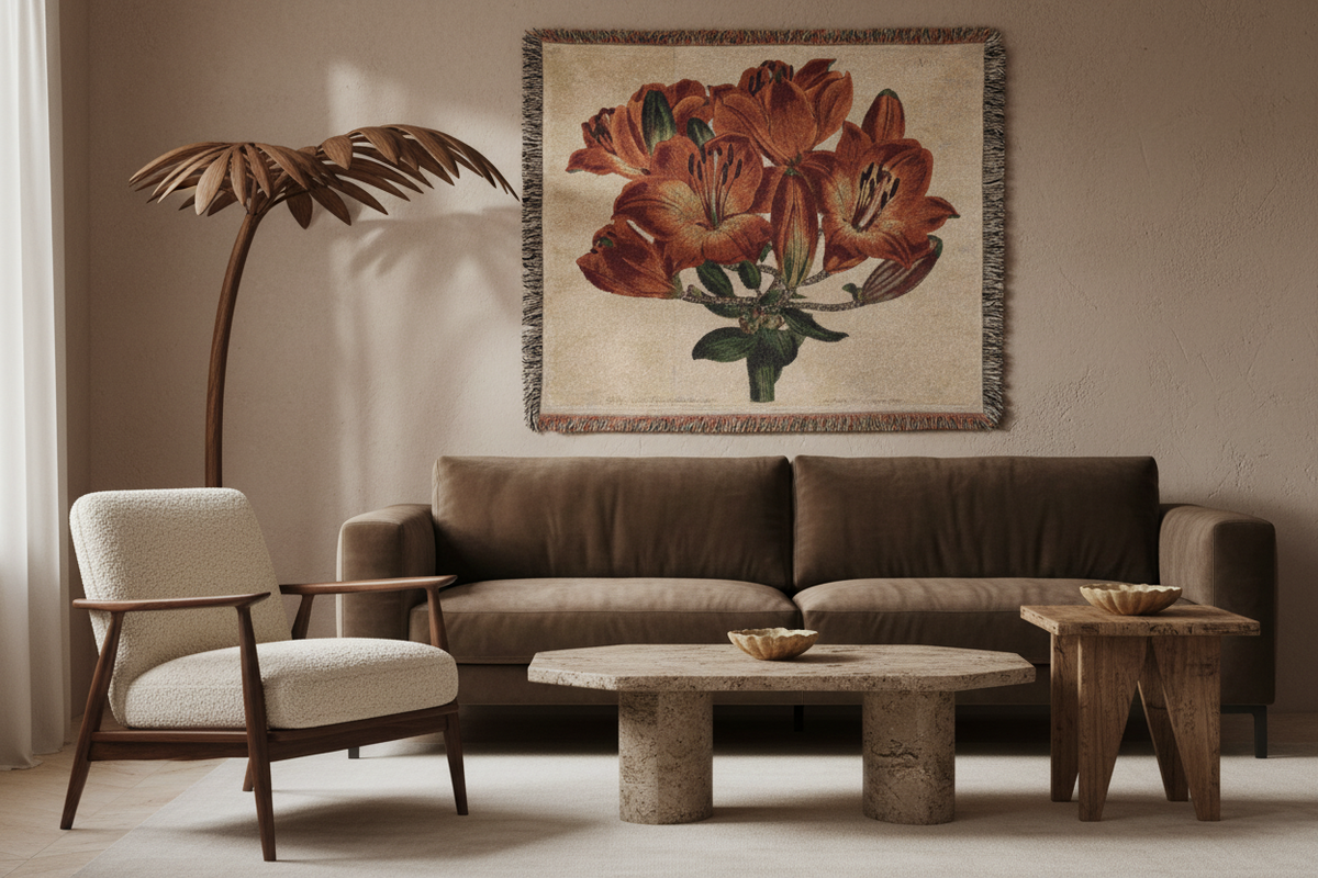 The Botanical Magazine or Flower Garden Tapestry Blanket