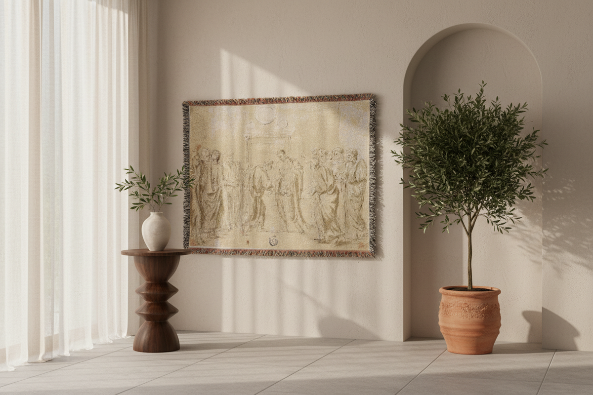 The Incredulity of Saint Thomas (style of Poussin) Tapestry Blanket