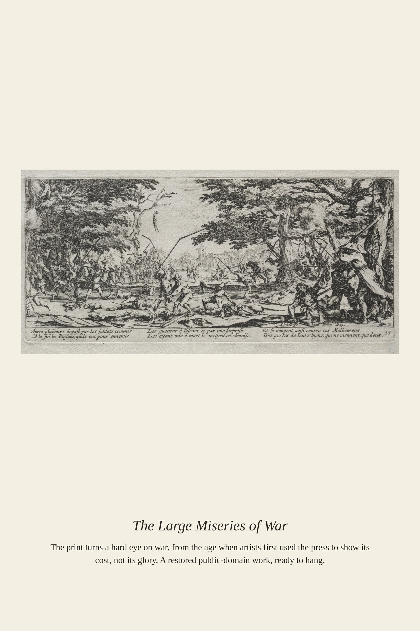 The Large Miseries of War - Antique Historical Print