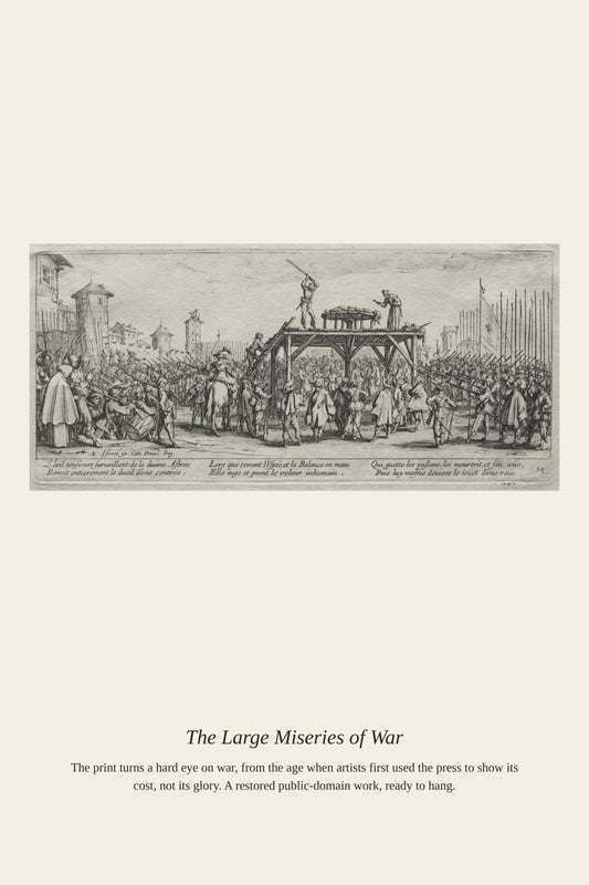 The Large Miseries of War (10) - Antique Historical Print