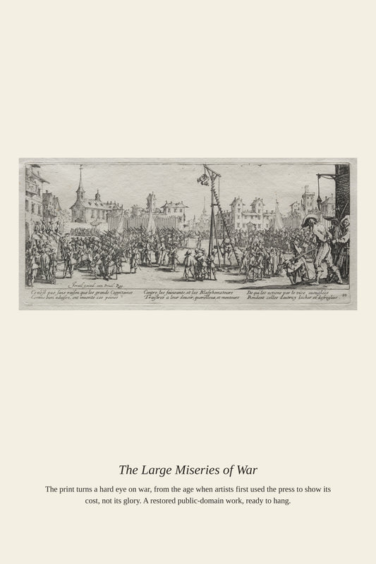 The Large Miseries of War (11) - Antique Historical Print