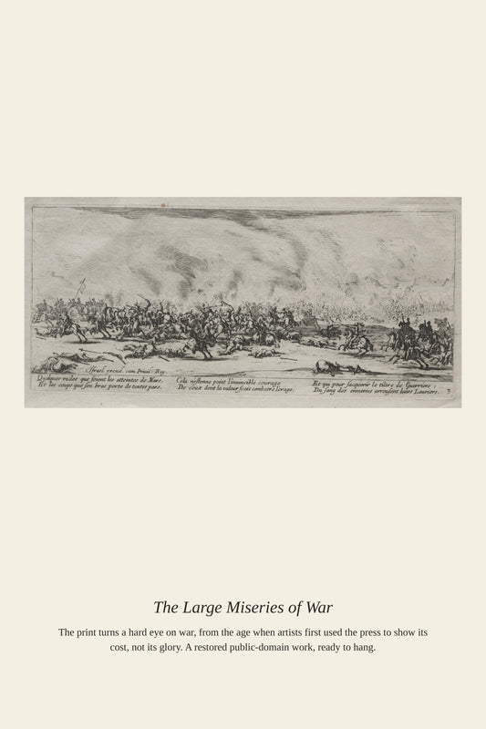 The Large Miseries of War (13) - Antique Historical Print