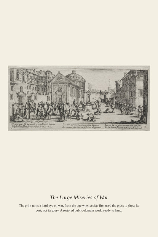 The Large Miseries of War (3) - Antique Historical Print