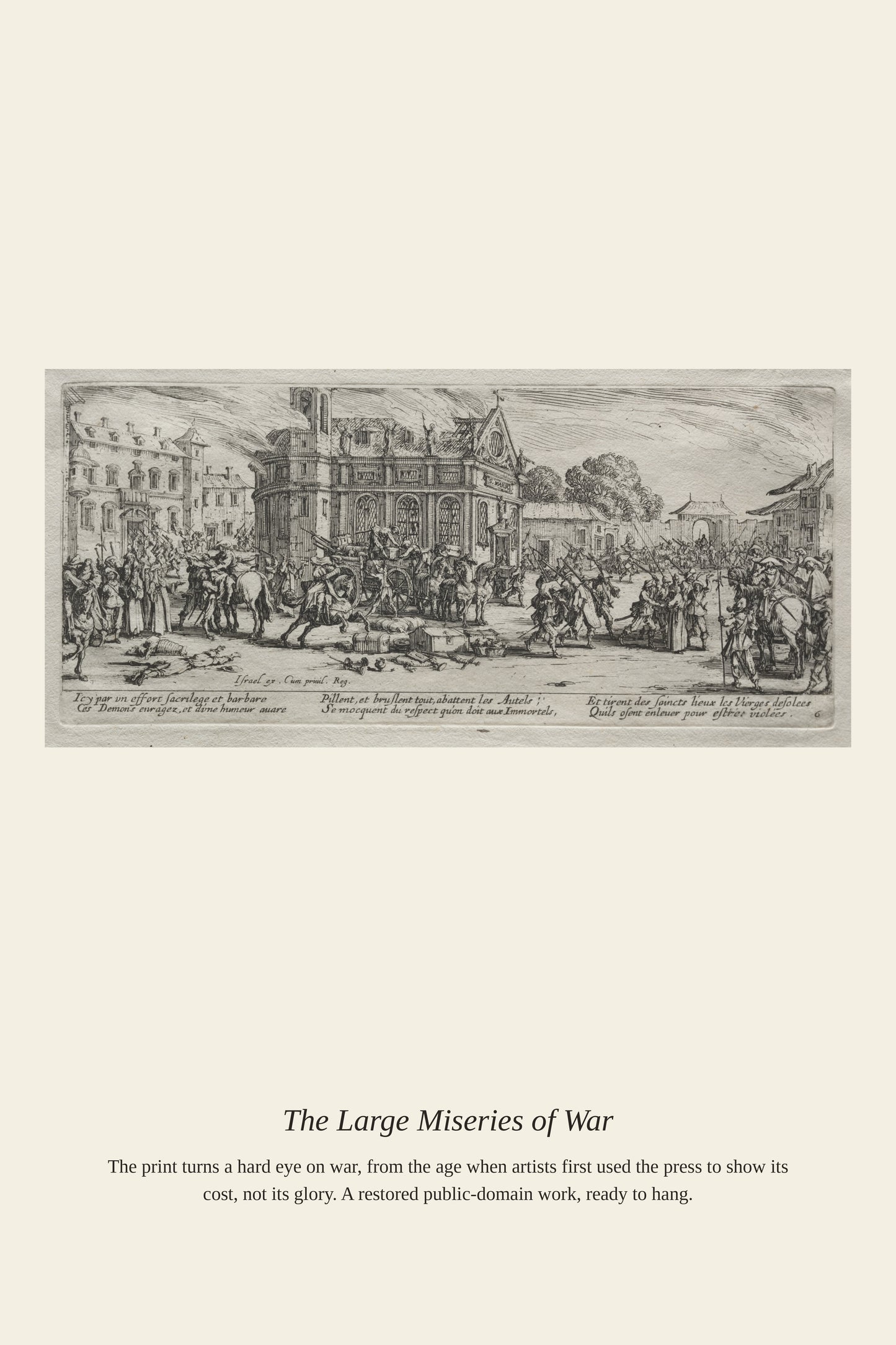 The Large Miseries of War (7) - Antique Historical Print